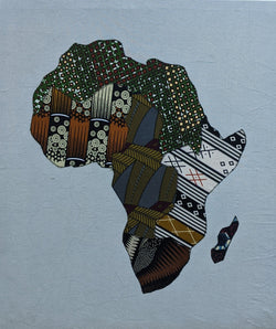 Wall Hanging:  #2302 Framed, #2671 W/O Frame African Map Applique S