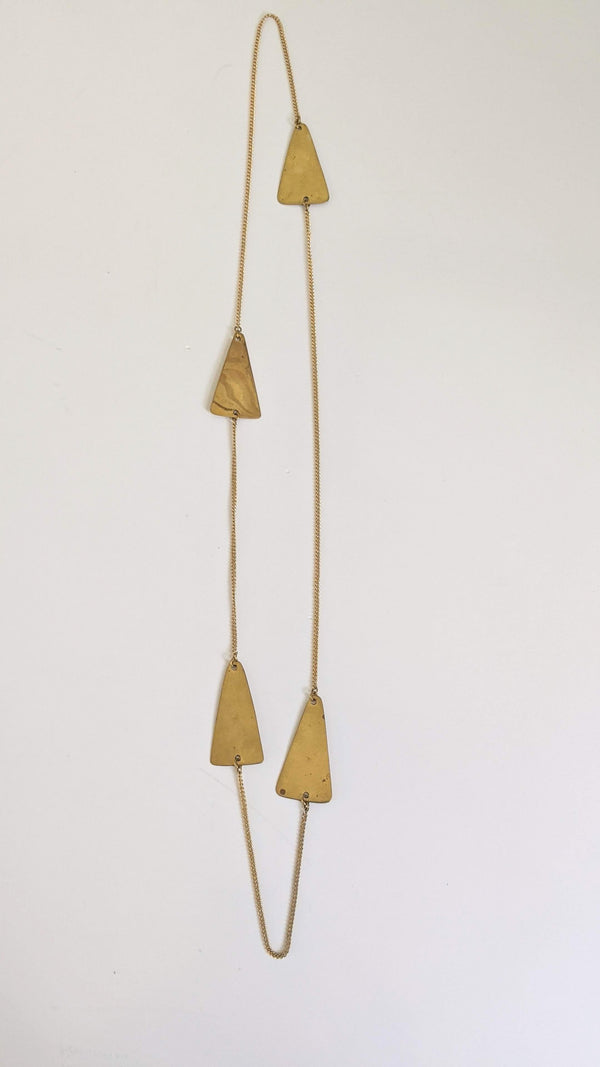 Necklace: #7866 Brass Triangle Chain
