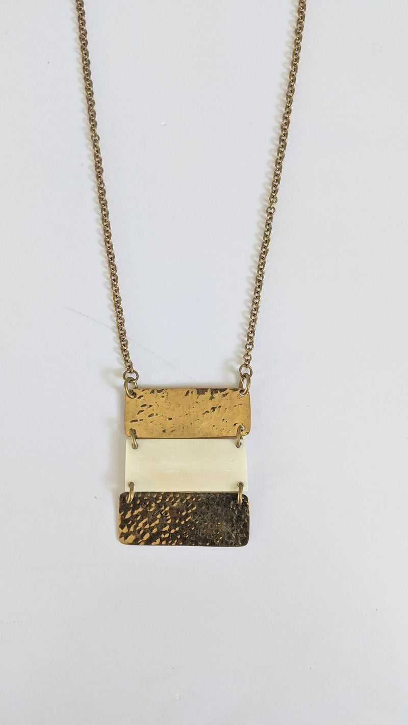 Necklace: #7878 Brass Box Ladder Pendant
