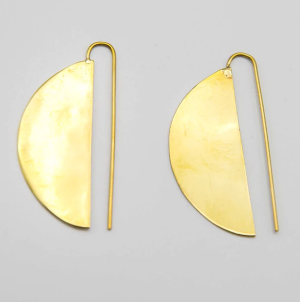 Earrings: #7569 Brass Half Moon