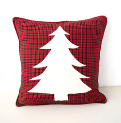 Pillow: #2954 W/O Form, #2953 With Form Cream Maasai Christmas Tree Pillow