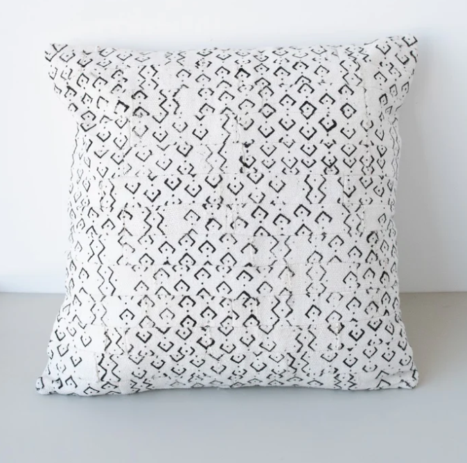 Pillow: #2701 With Form, #2877 W/O Form Mud Cloth Strip Patch Pillow