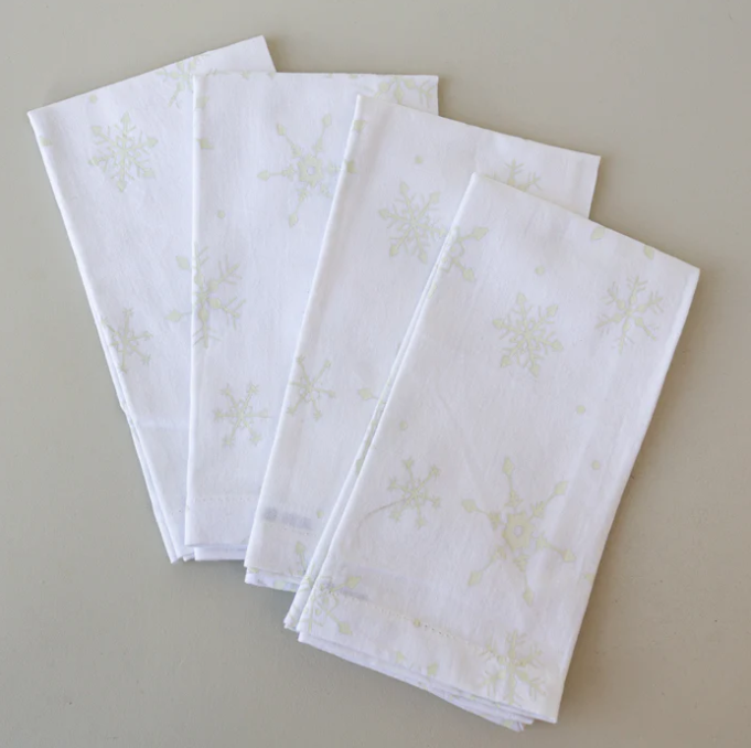 Napkin: #2799 Snowflake Screen Print Set Of 4