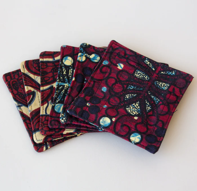 Coasters: #4611 Kitenge Square Coasters set of 6