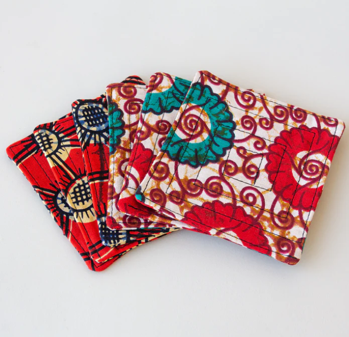 Coasters: #4611 Kitenge Square Coasters set of 6