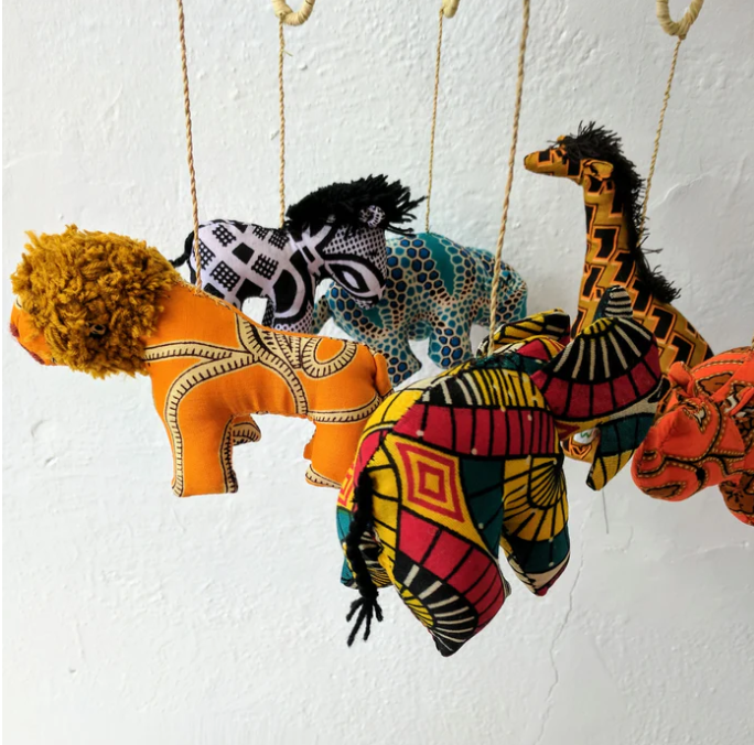 Baby Mobile: #2412 Mobile Kitenge Animals