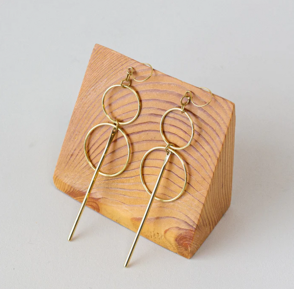 Earrings : #7856 Double Brass Circle