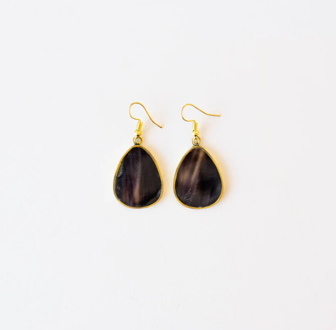 Earrings: #7862 Horn Oval Drop
