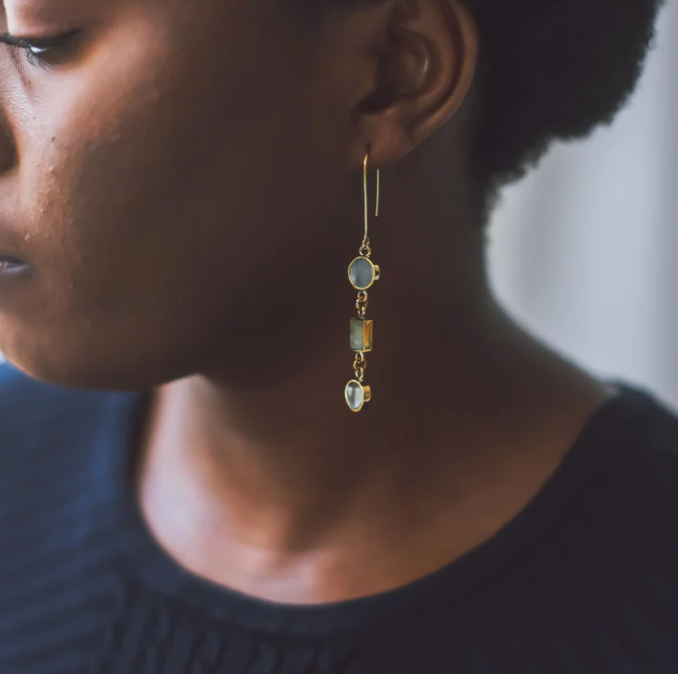 Earrings: #7831 Translucent Horn Dangle