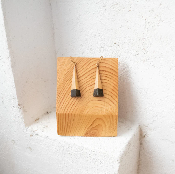 Earrings: #7779 Brass Tipped Pyramid