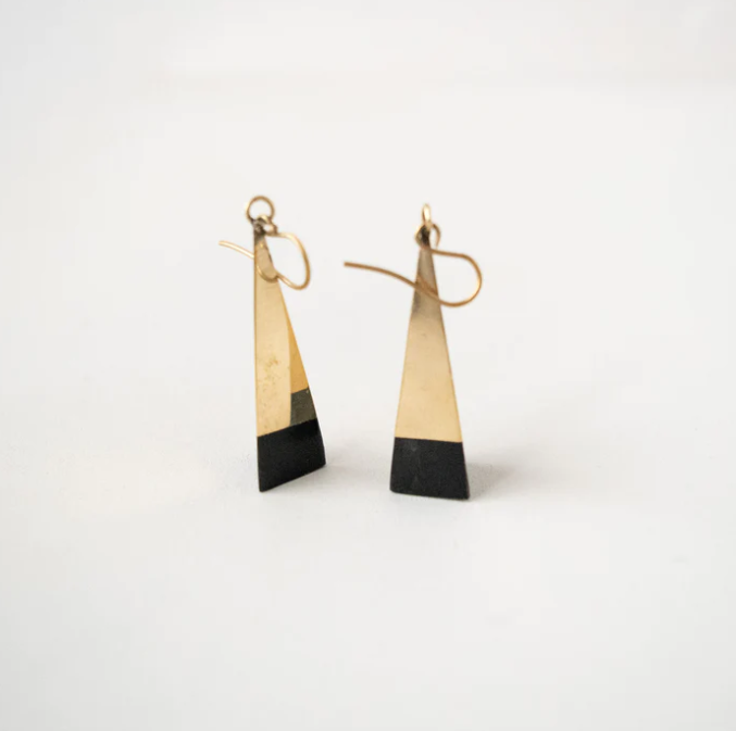 Earrings: #7779 Brass Tipped Pyramid