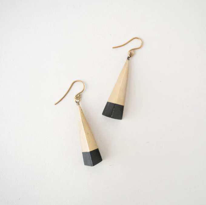 Earrings: #7779 Brass Tipped Pyramid