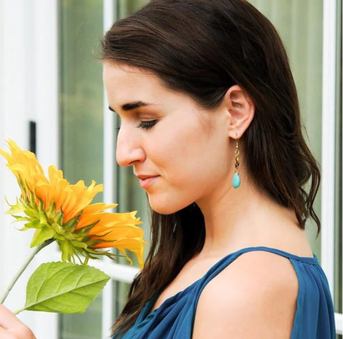 Earrings: #7524 Single Rock Dangle