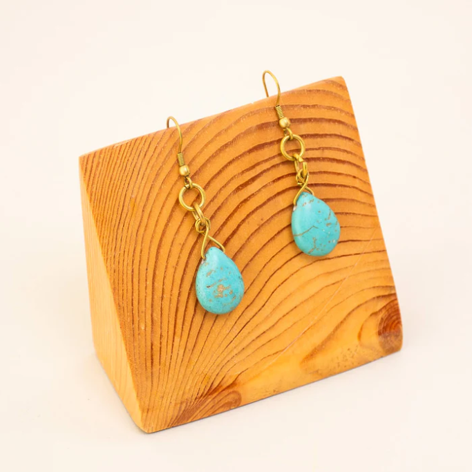 Earrings: #7524 Single Rock Dangle