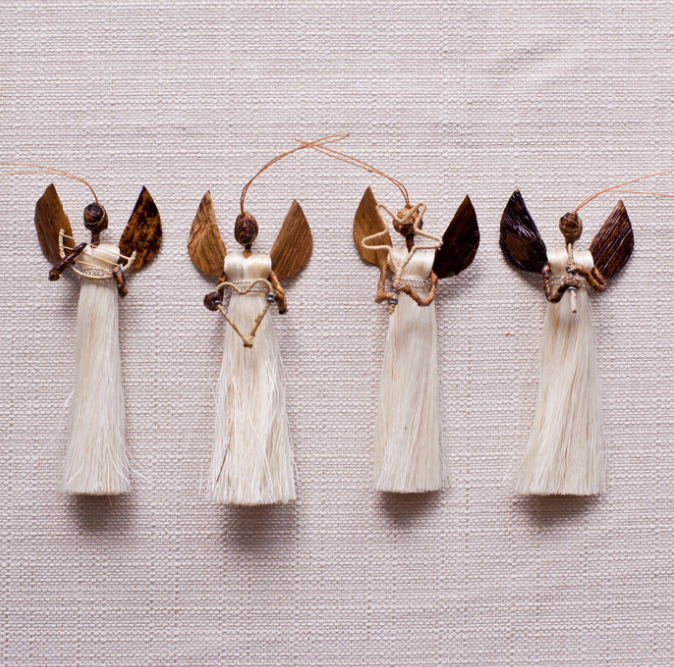 Ornament: #7109 Angel Sisal  (Set of 4)
