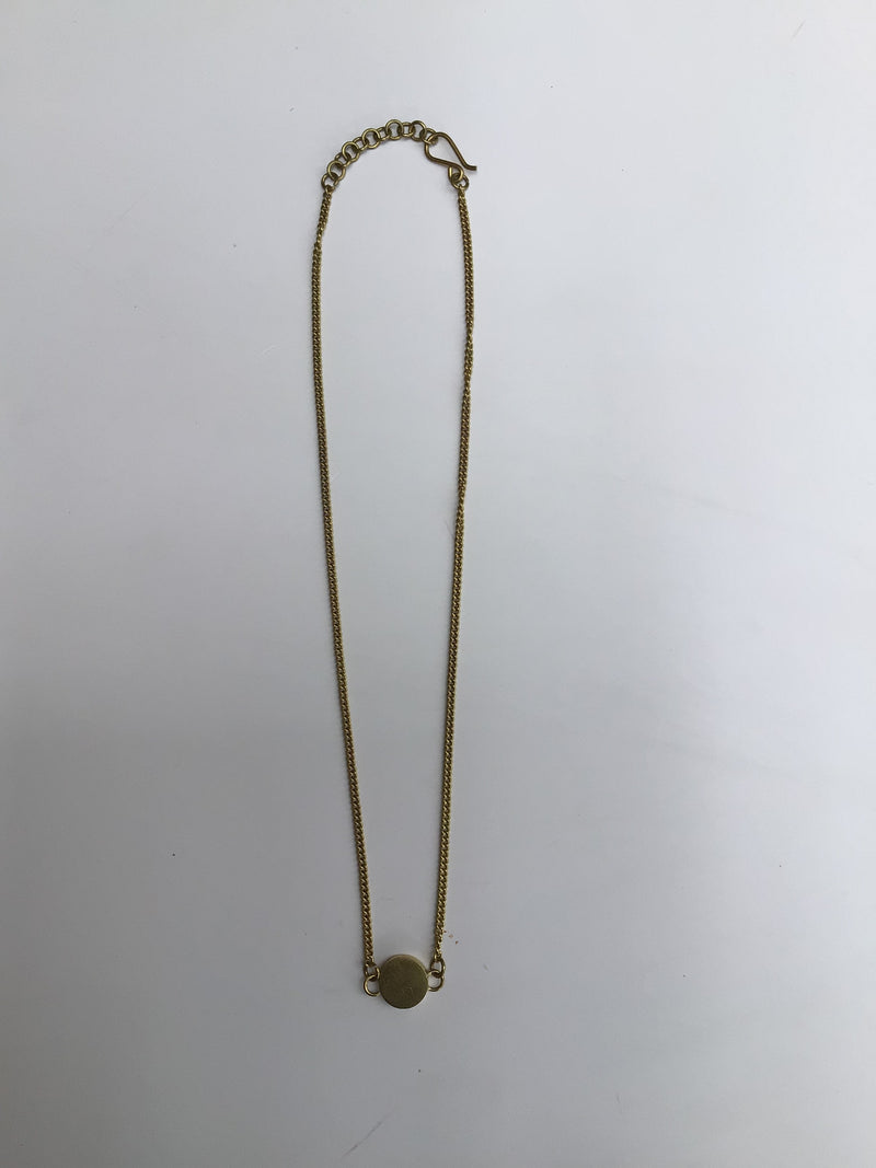 Jewelry Necklace: #7767 Brass Button