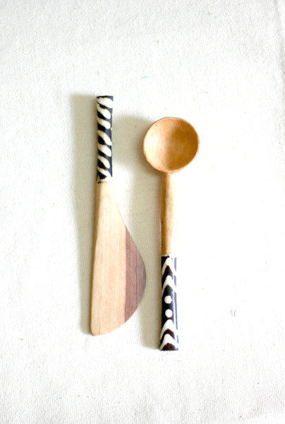 Wood: #7336 Knife & Sugar Spoon Set