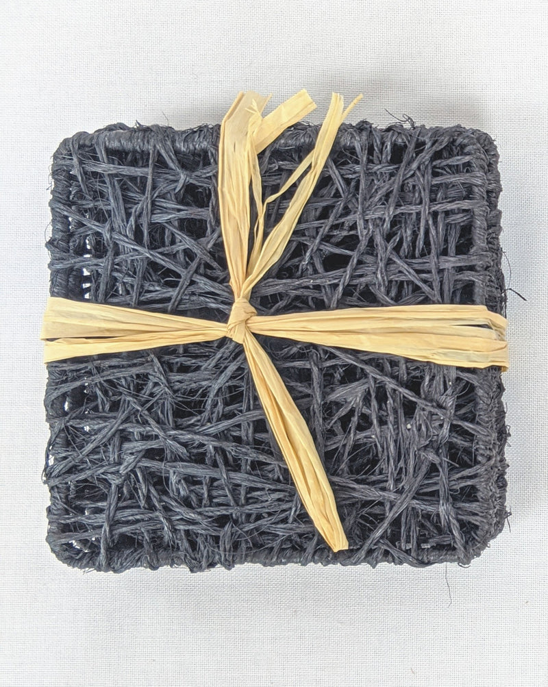 #9613 Natural, #9689 Black Sisal Coaster Sets Of 4