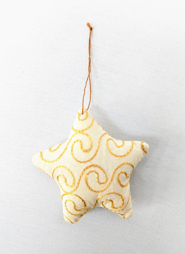 Ornament: #3017 Gold Embroidered Star