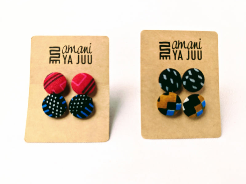 Earrings: #1508 Fabric Button