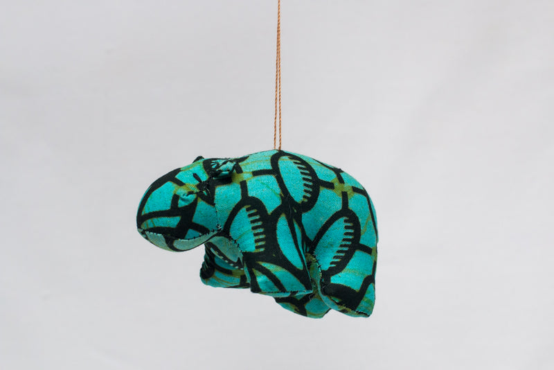 Ornament:  #4921 Kitenge Hippo