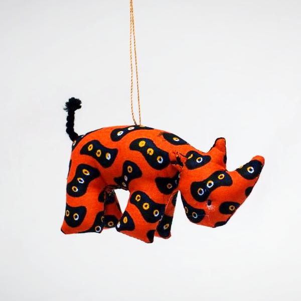 Ornament: #4923 Kitenge Rhino