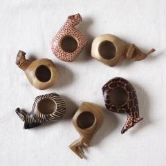 Wood: #7334 Animal Napkin Ring (Set of 6)